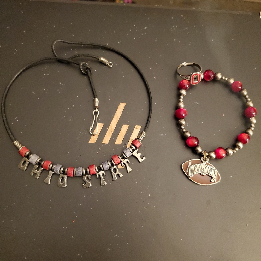 Ohio state buckeyes jewelry set